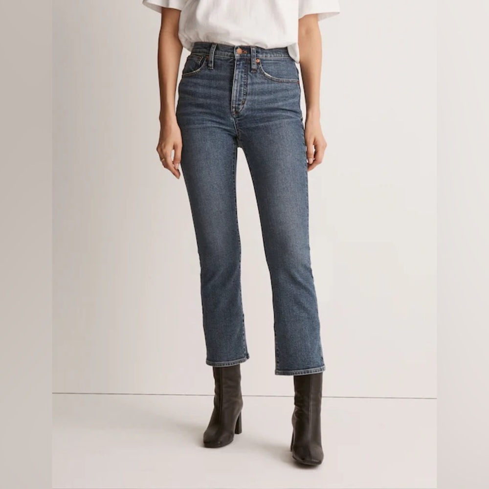Madewell Cali Demi-Boot Denim Blue Jeans in Glenside Wash Size 33 NG351